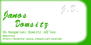 janos domsitz business card